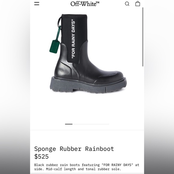 Off white Sponge Rubber Rainboot - Picture 1 of 7